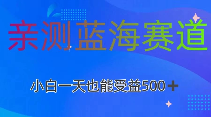亲测蓝海赛道，利用AI创作，小白一天收益500+-网亿资源平台