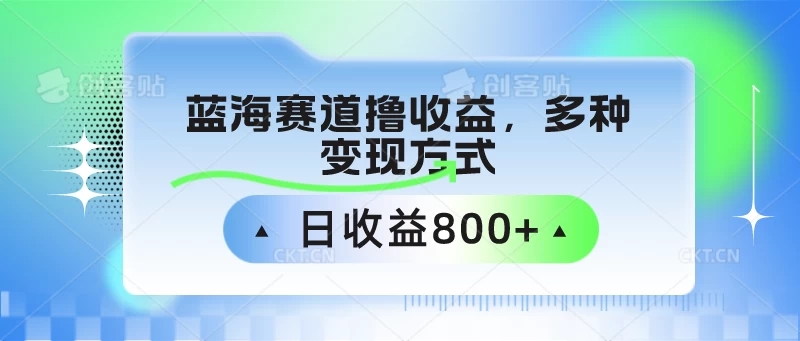 蓝海赛道撸收益，多种变现方式，日收益800+-网亿资源平台