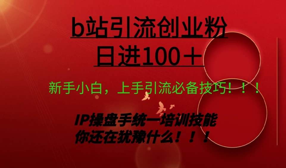 日引创业粉 100+ b 站全套打法【实操教学】不容错过-网亿资源平台