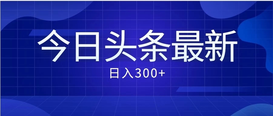 价值999的最新头条玩法，每天收入300+-网亿资源平台