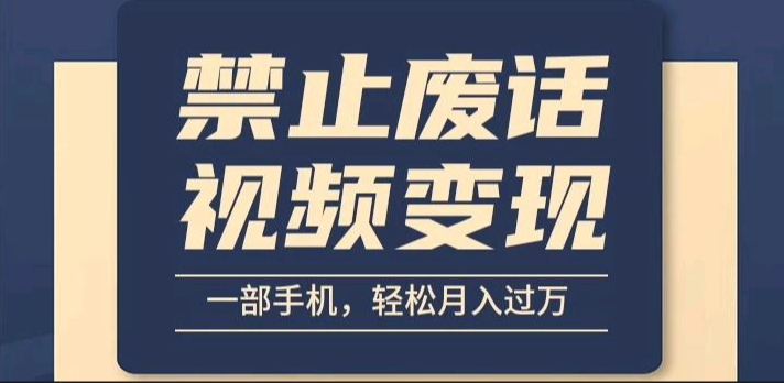 6月最新中视频禁止废话系列视频制作教程，全新蓝海玩法-网亿资源平台