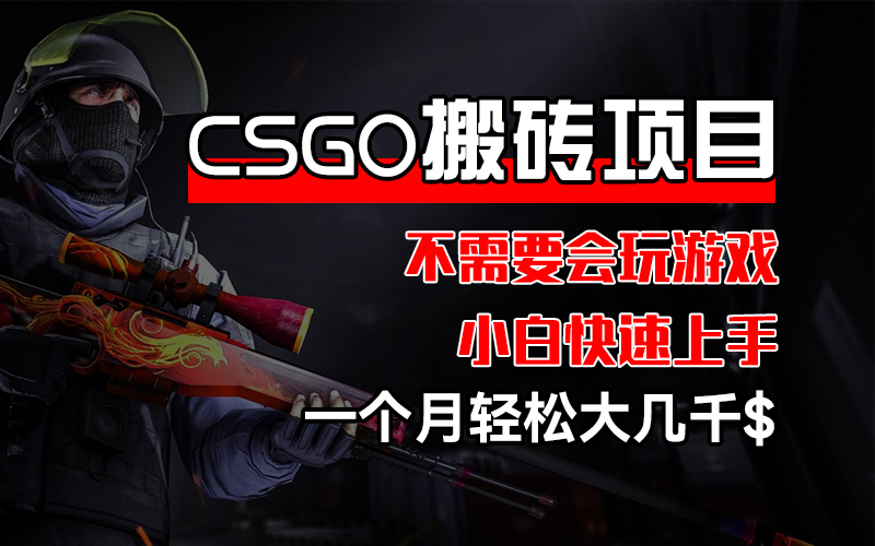 CSGO 装备搬砖项目，操作简单，不需要会玩游戏，小白也能快速上手，一个月轻松大几千-网亿资源平台