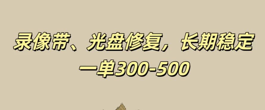 录像带、光盘修复项目，非常稳定适合长期做，一单300-500+-网亿资源平台