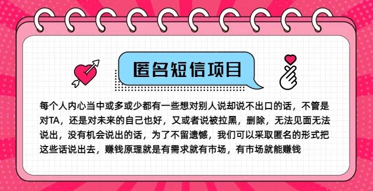 冷门小众赚钱项目，匿名短信，玩转信息差，月入五位数-网亿资源平台
