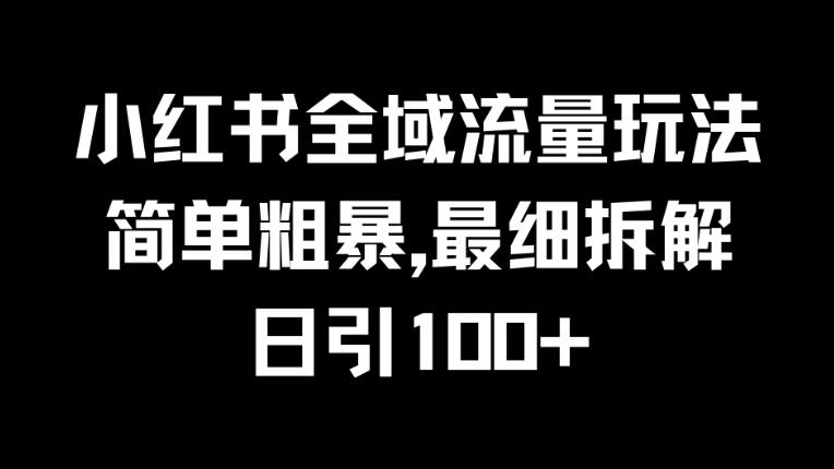 小红书全域流量玩法，简单粗暴，日引100+-网亿资源平台