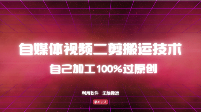 详细教你自媒体视频二剪搬运技术，自己加工100%过原创，无脑搬运-网亿资源平台
