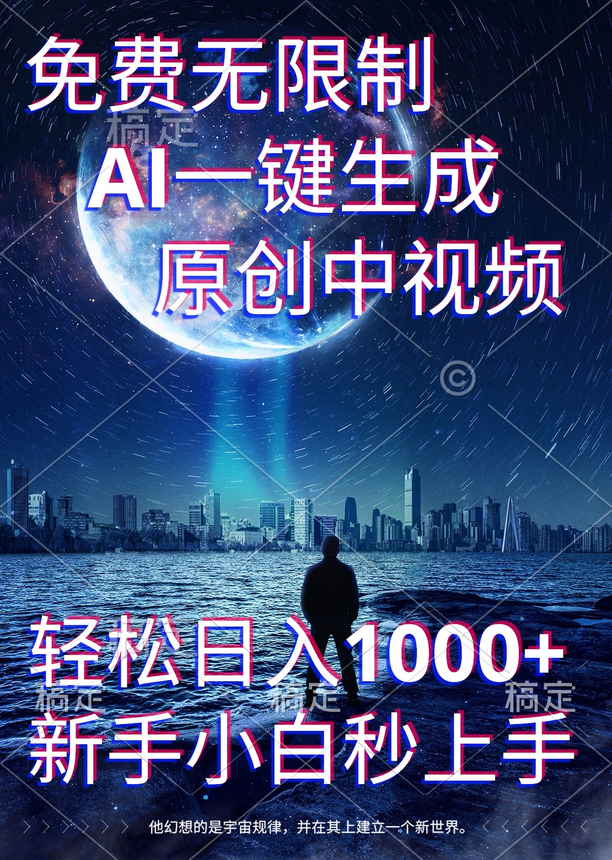 免费无限制，AI一键生成原创中视频，新手小白轻松日入1000+，超简单，可矩阵，可发全平台-网亿资源平台