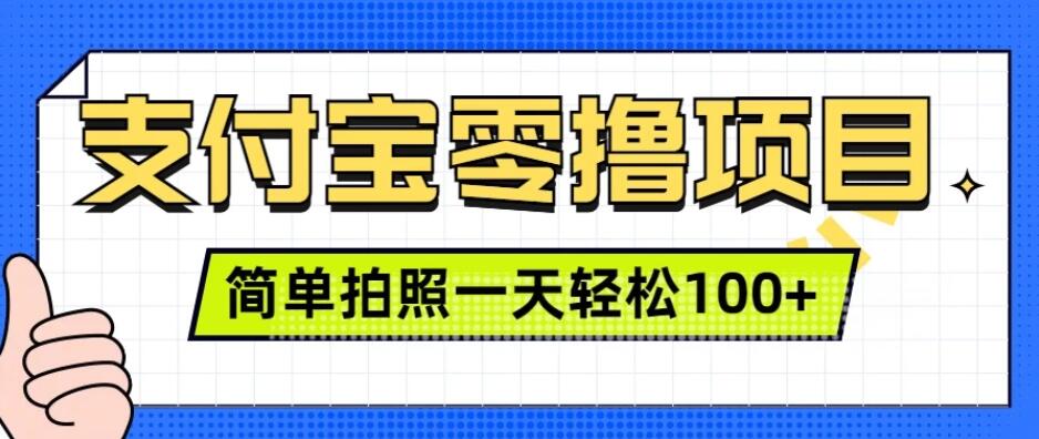 支付宝零撸小项目，简单拍拍照，一天轻松撸100+-网亿资源平台