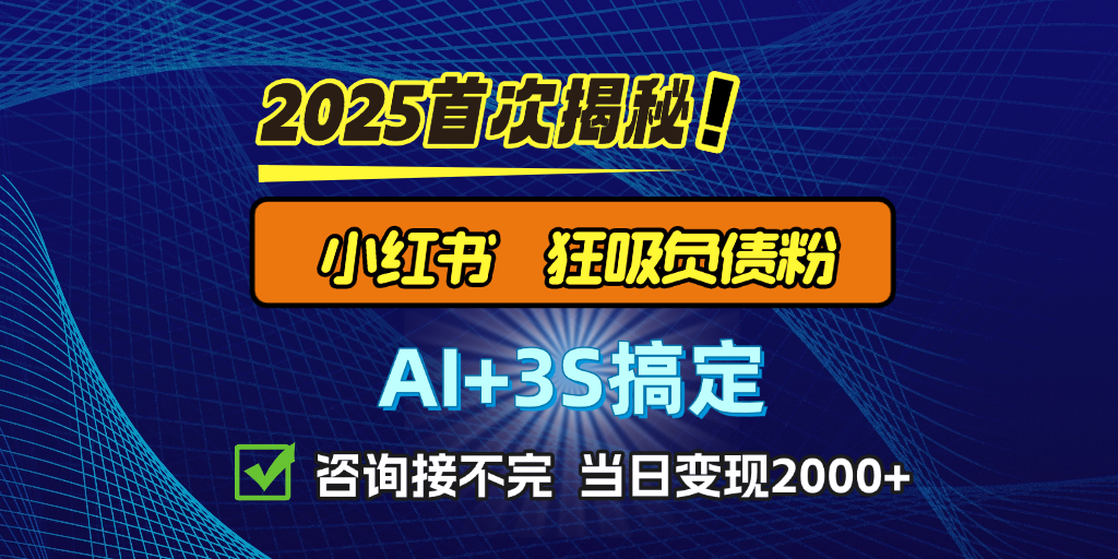 引流天花板：最新小红书狂吸负债粉思路，咨询接不断，日入2000+-网亿资源平台