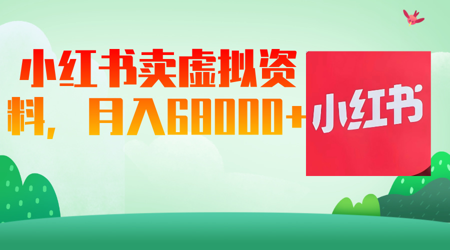 小红书虚拟资料，月入68000（已证实）-网亿资源平台