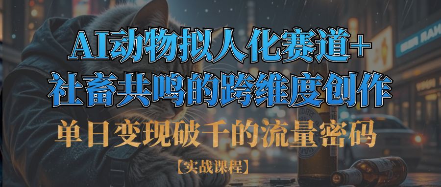 单日变现破千的流量密码,AI动物拟人化赛道+社畜共鸣的跨维度创作-网亿资源平台