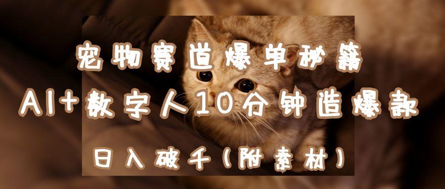 宠物赛道爆单秘籍：AI+数字人10分钟造爆款，日入破千-网亿资源平台