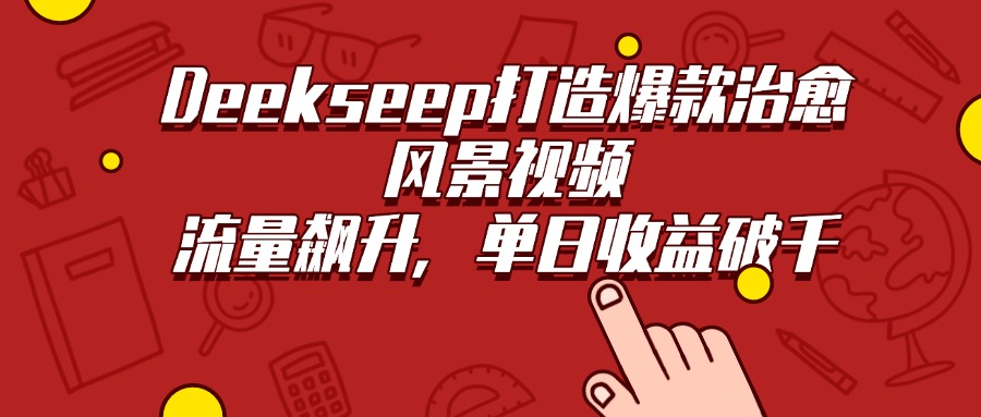 Deekseep打造爆款治愈风景视频，流量飙升，单日收益破千-网亿资源平台