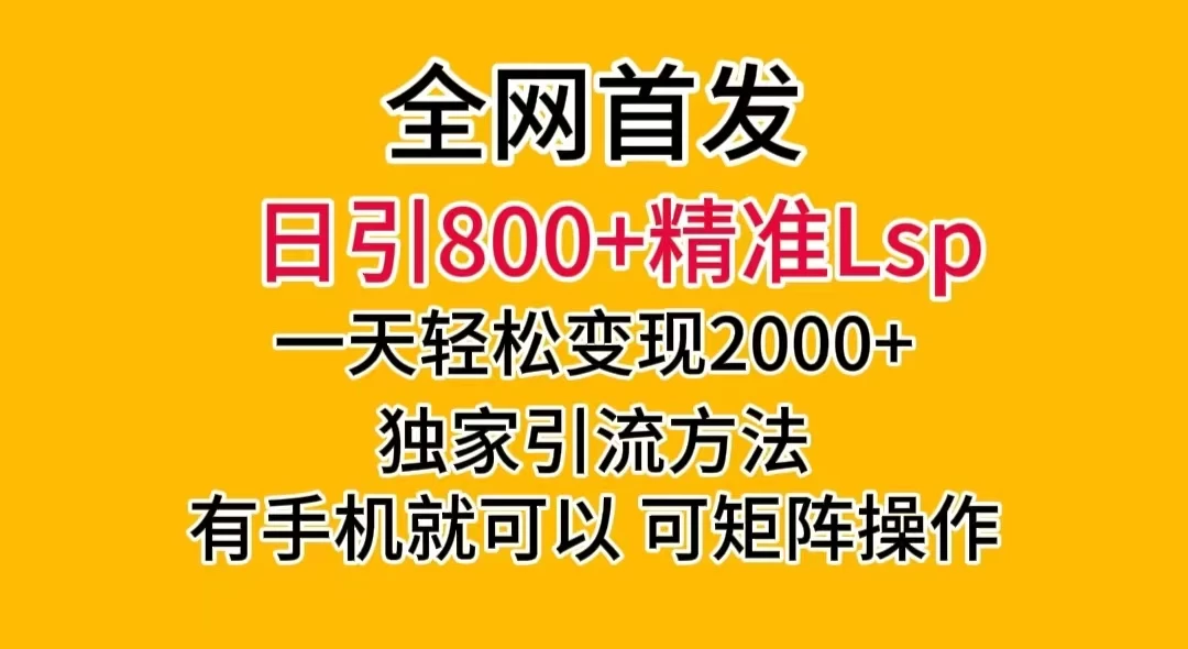 日引 800+ 精准老色批，一天变现 2000+，独家引流方法，可矩阵操作，月入 5W+-网亿资源平台