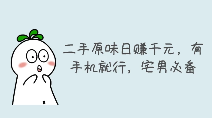 二手原味日赚千元，有手机就行，宅男必备【揭秘】-网亿资源平台