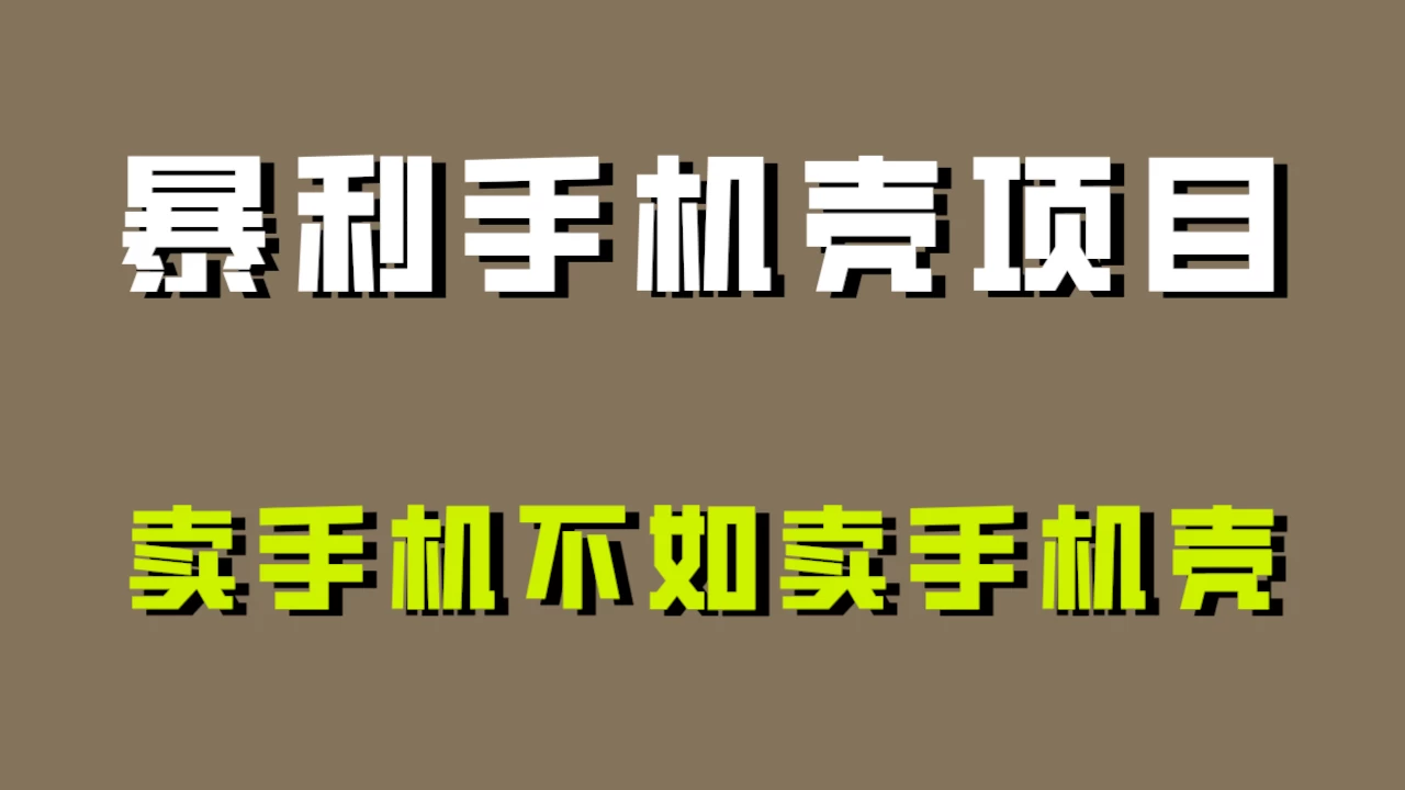 卖手机不如卖手机壳，暴利手机壳项目玩法拆解！-网亿资源平台