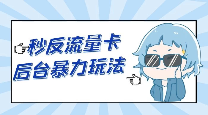 秒反流量卡后台暴力玩法 2.0，日赚三位数-网亿资源平台
