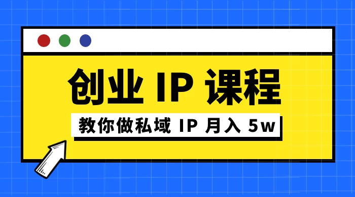 价值 2980 创业 IP 课程，教你做私域 IP 月入 5w-网亿资源平台