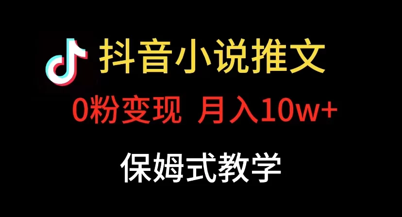 小说推文月入 10w，最适合小白上手，保姆式教学-网亿资源平台