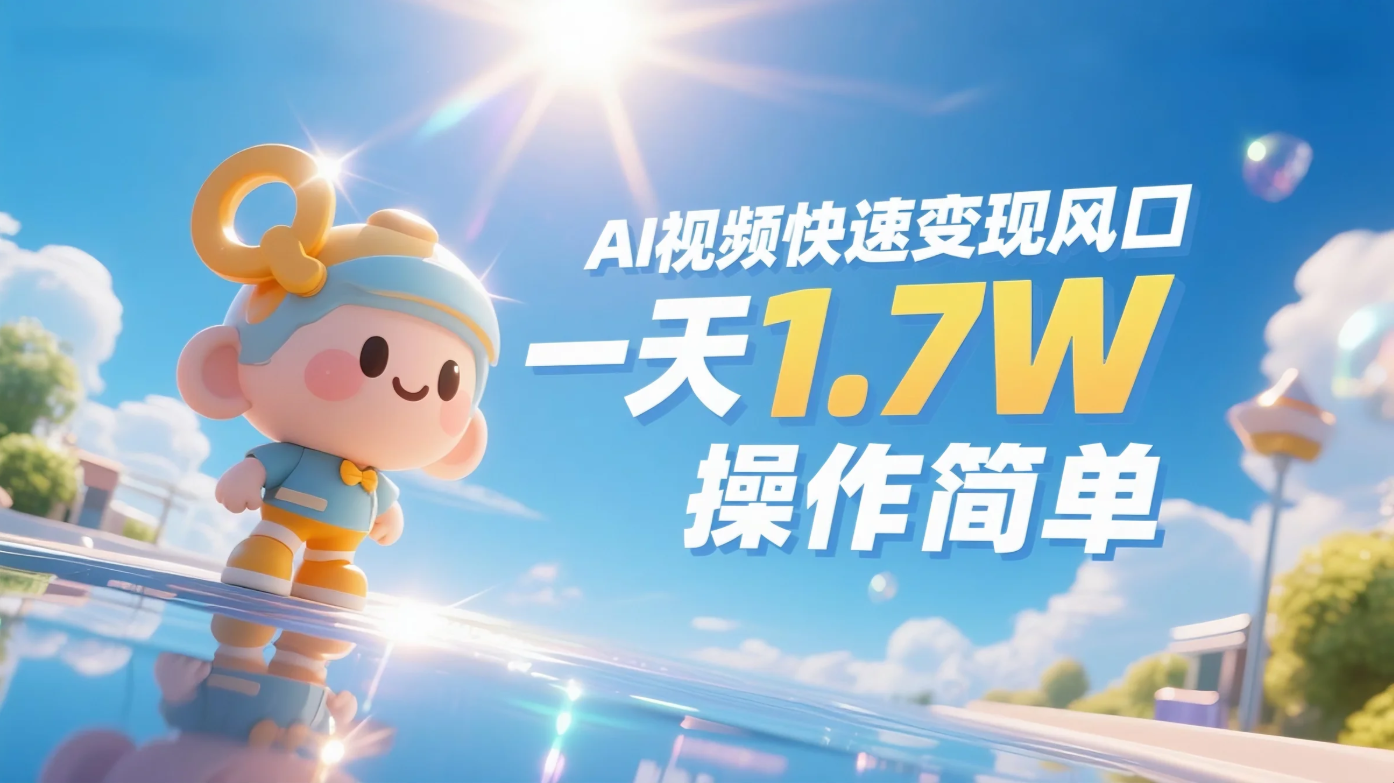 《Ai视频变现风口，一天1.7W，收入无上限，操作简单》-网亿资源平台