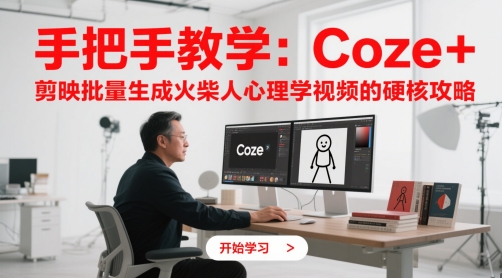 手把手教学：Coze + 剪映批量生成火柴人心理学视频的硬核攻略-网亿资源平台