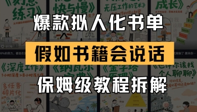 最新爆款拟人化书单玩法，假如书籍会说话，保姆级教程-网亿资源平台