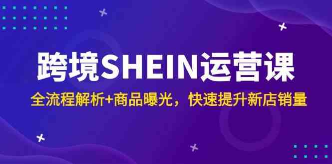 跨境SHEIN运营课，全流程解析+商品曝光，快速提升新店销量-网亿资源平台