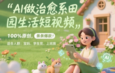 AI做治愈系田园生活短视频，100%原创，条条爆款，无脑矩阵， 适合小白-网亿资源平台