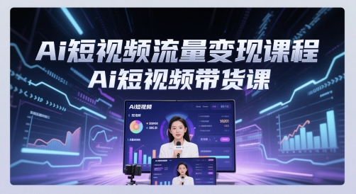 Ai短视频流量变现课程，Ai短视频带货课-网亿资源平台