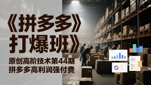 《拼多多打爆班》原创高阶技术第44期,拼多多高利润强付费-邪修侠 - 演示