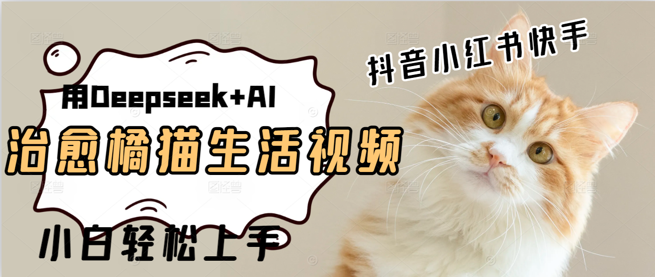 用Deepseek+AI做橘猫治愈生活拆解视频+制作轻松-网亿资源平台