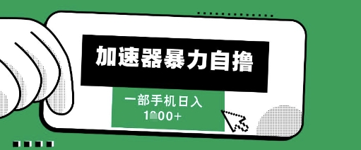 205新风口，加速器暴力自撸，单机日入1k+【揭秘】-邪修侠