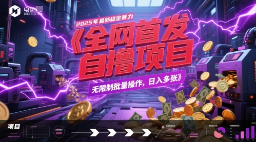 全网首发，2025年最新稳定暴力全自动自撸项目，无限制批量操作，日入多张【揭秘】-网亿资源平台