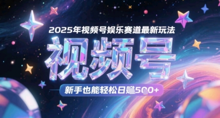 2025年视频号娱乐赛道最新玩法，新手也能轻松日入几张-网亿资源平台