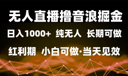 无人直播撸音浪掘金,日入1k+,纯无人红利期,小白可做,当天见效【揭秘】-邪修侠 - 演示