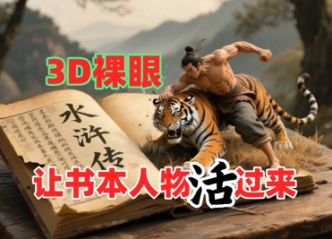 书本人物裸眼3D视频,新的玩法,流量超猛,保姆级教程-邪修侠 - 演示