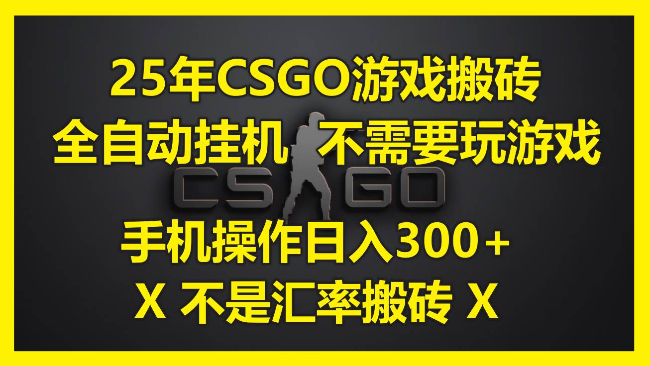 （14902期）25年CSGO游戏搬砖，全自动挂机，不需要玩游戏，手机操作日入300+。(不…-网亿资源平台