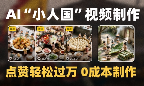 爆款1000W+播放微缩景观迷你小人国AI视频0成本制作全流程教学-网亿资源平台