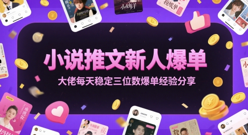 小说推文新人爆单大佬每天稳定三位数爆单经验分享-网亿资源平台