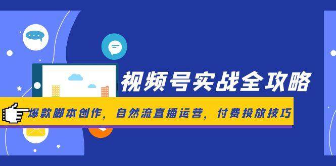（14925期）视频号实战全攻略，爆款脚本创作，自然流直播运营，付费投放技巧-网亿资源平台