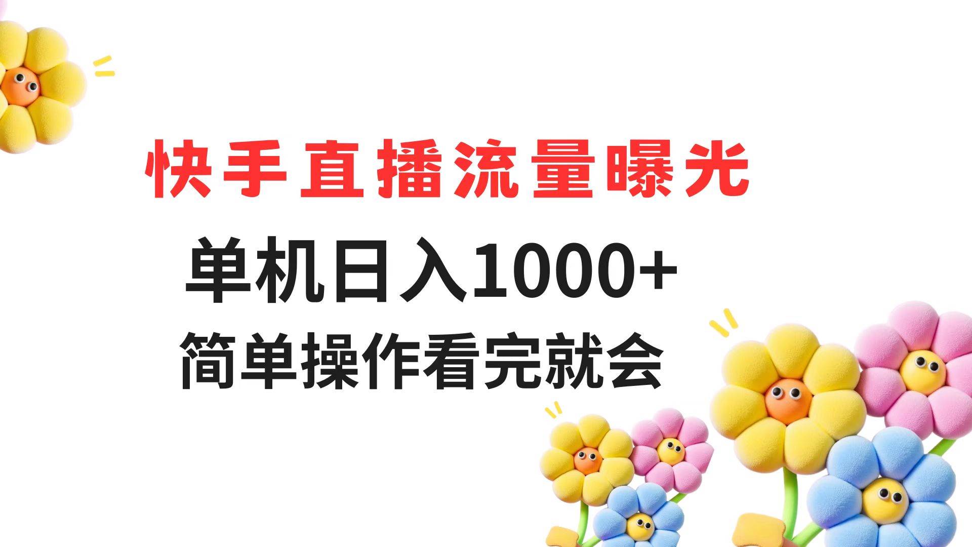 （14931期）快手直播流量曝光 单机日入1000+ 简单操作 看完就会-网亿资源平台