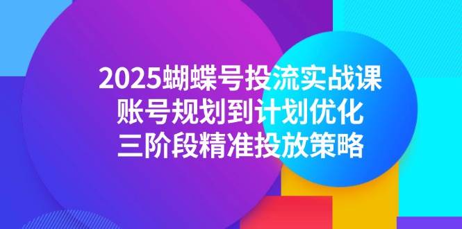 （14987期）2025蝴蝶号投流实战课，账号规划到计划优化，三阶段精准投放策略-网亿资源平台