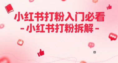 小红书打粉入门必看-小红书打粉拆解-网亿资源平台