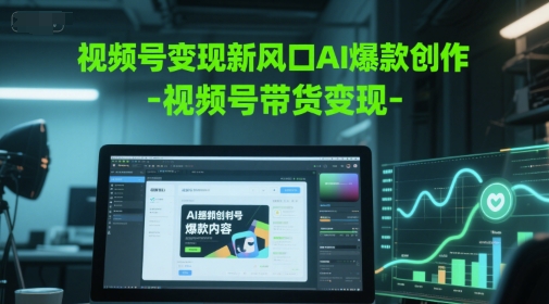 视频号变现新风口AI爆款创作-视频号带货变现-网亿资源平台