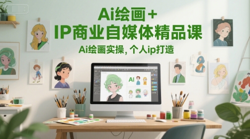 Ai绘画+IP商业自媒体精品课，Ai绘画实操，个人ip打造-网亿资源平台
