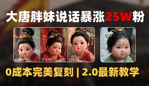 AI大唐胖贵妃说话2.0,40条视频暴涨40w粉,附独家变现攻略-邪修侠