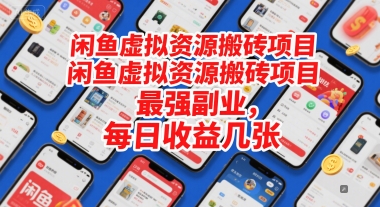 闲鱼虚拟资源搬砖项目，最强副业，每日收益几张-网亿资源平台