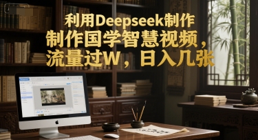 利用Deepseek制作国学智慧视频，流量过W，日入几张-网亿资源平台