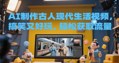 AI制作古人现代生活视频，搞笑又好玩，轻松获取流量-网亿资源平台