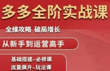 拼多多全阶实战课程,全维攻略,破局增长,从新手到运营高手-邪修侠 - 演示